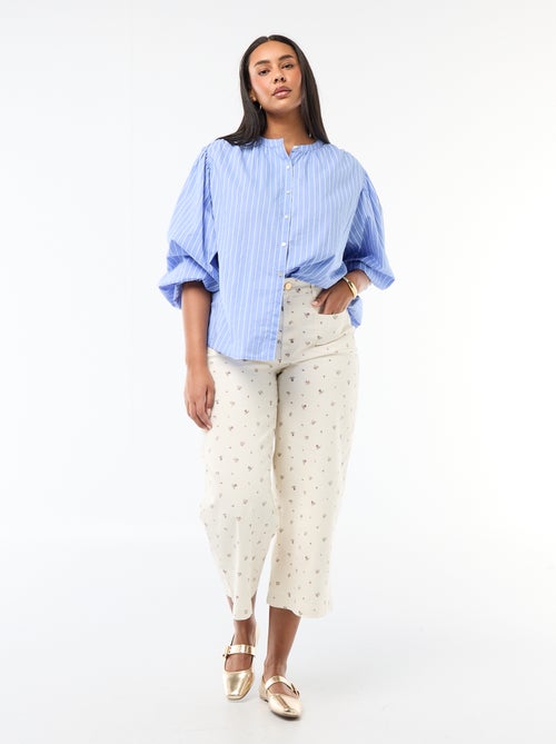 Blouse à col rond et manches longues - Kiabi