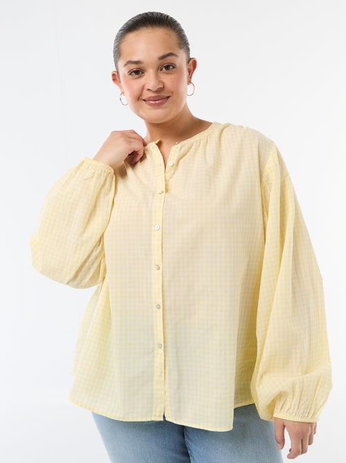 Blouse à col rond et manches longues - Kiabi