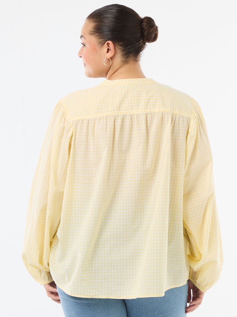 Blouse à col rond et manches longues Jaune - Kiabi