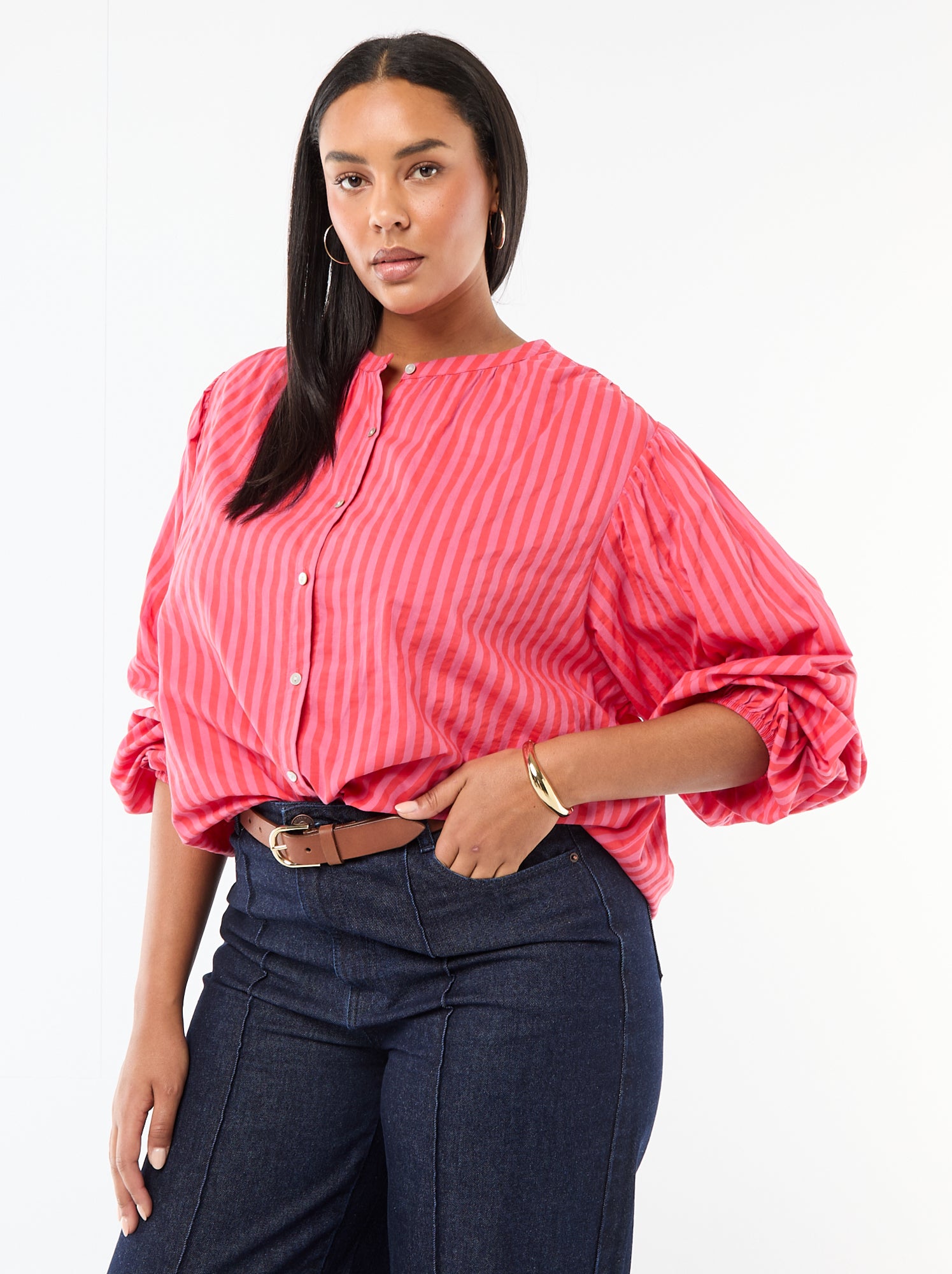 Blouse à col rond et manches longues