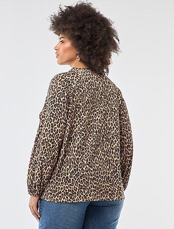 Blouse à col V avec motif allover