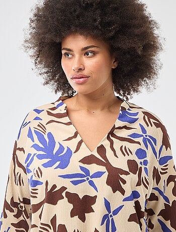 Blouse à col V avec motif allover