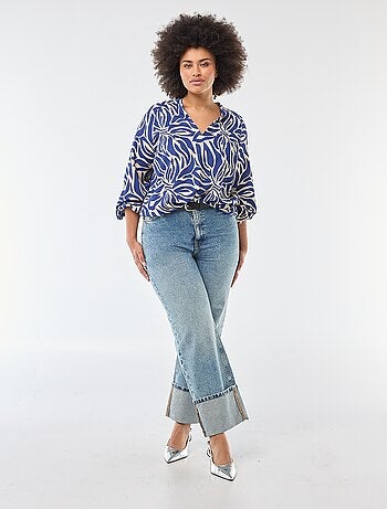 Blouse à col V avec motif allover