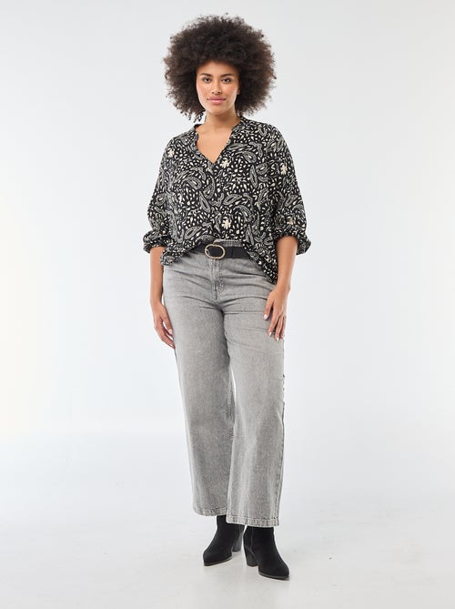 Blouse à col V avec motif allover - Kiabi