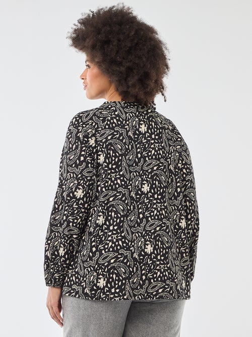 Blouse à col V avec motif allover - Kiabi