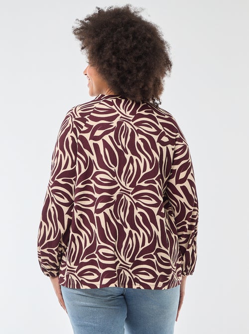 Blouse à col V avec motif allover - Kiabi