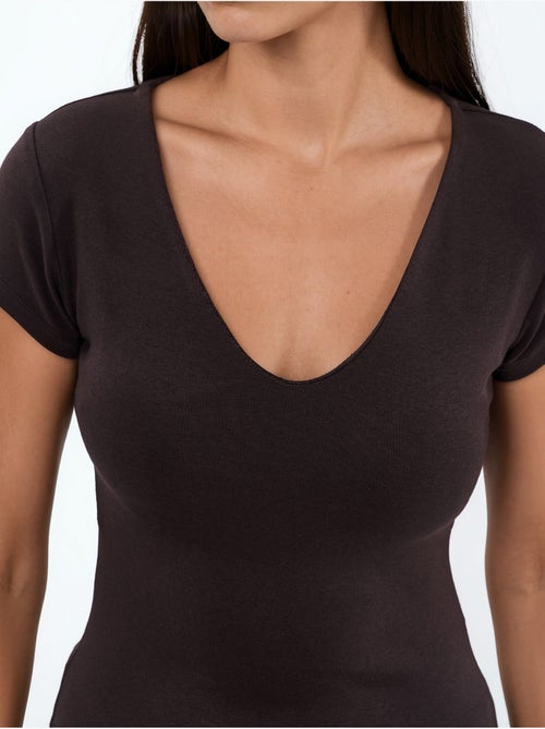 Blouse à col v en mélange modal et coton busem - Kiabi Blouse à col v en mélange modal et coton busem - Kiabi