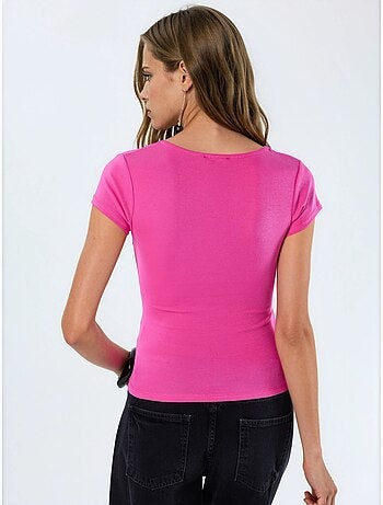 Blouse à col v en mélange modal et coton busem