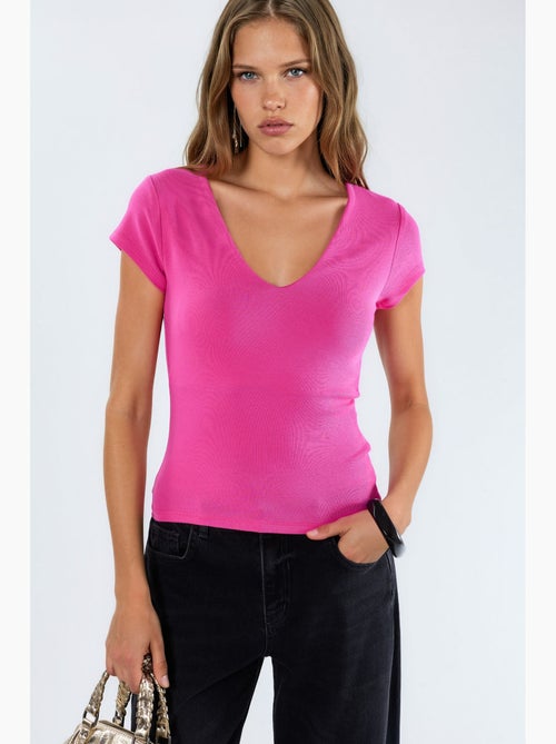 Blouse à col v en mélange modal et coton busem - Kiabi Blouse à col v en mélange modal et coton busem - Kiabi