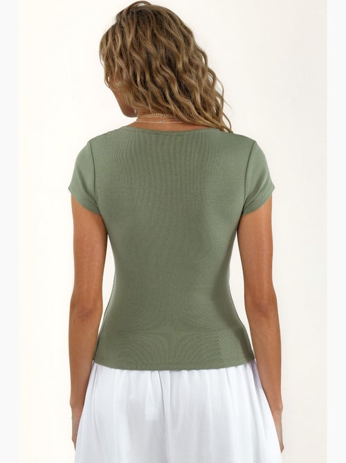 Blouse à col v en mélange modal et coton busem - Kiabi Blouse à col v en mélange modal et coton busem - Kiabi