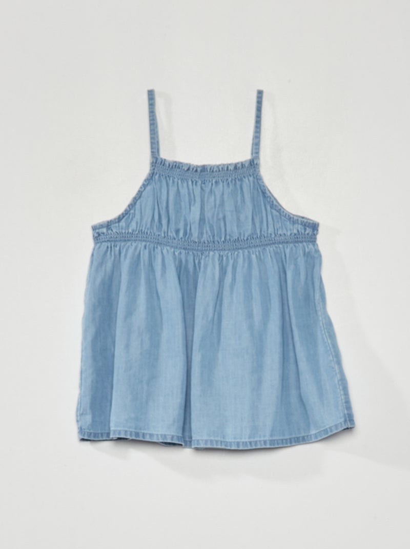 Blouse à fines bretelles Bleu - Kiabi
