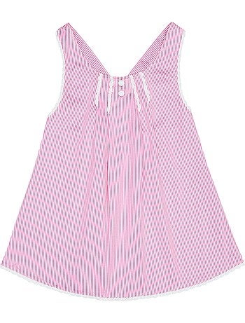 Blouse à fines rayures rose foncé dentelle blanche ANAIS - 'LA FAUTE A VOLTAIRE'
