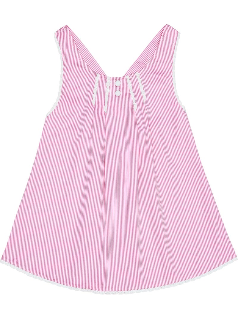 Blouse    à fines rayures rose foncé dentelle blanche  ANAIS - 'LA FAUTE A VOLTAIRE' Blanc Rose - Kiabi