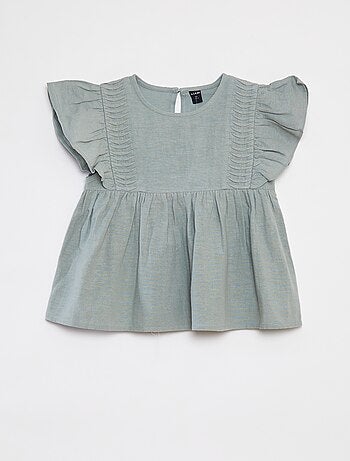 Blouse à manches courtes avec volants