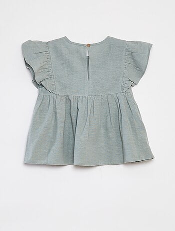 Blouse à manches courtes avec volants
