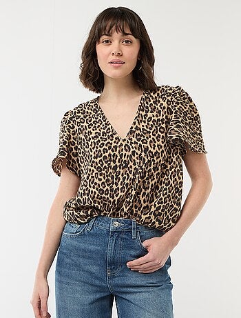 Blouse à manches courtes et col V