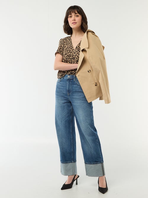 Blouse à manches courtes et col V - Kiabi