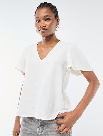 Blouse à manches courtes et col V