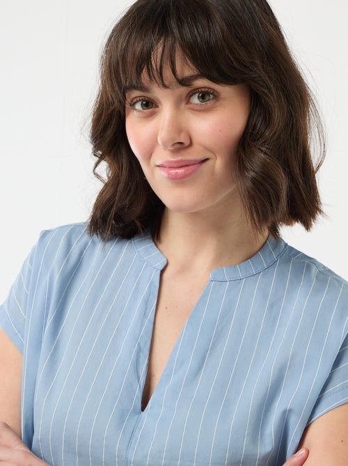 Blouse à manches courtes et col V - Kiabi