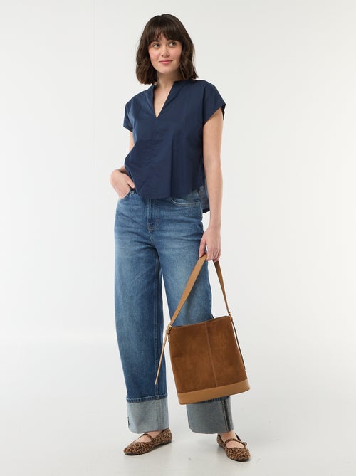 Blouse à manches courtes et col V - Kiabi