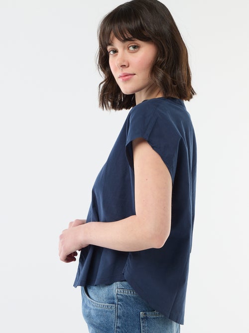 Blouse à manches courtes et col V - Kiabi