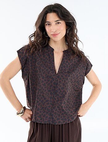 Blouse à manches courtes et col V