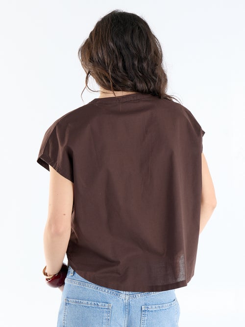 Blouse à manches courtes et col V - Kiabi Blouse à manches courtes et col V - Kiabi