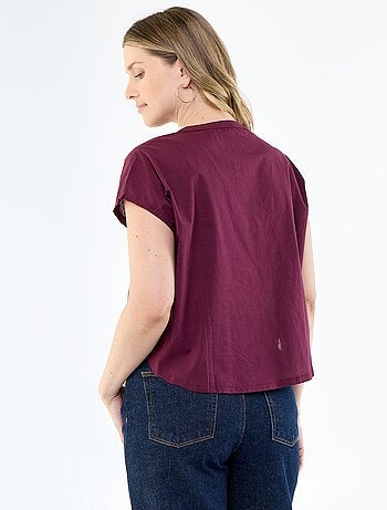 Blouse à manches courtes et col V