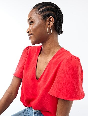 Blouse à manches courtes et col V