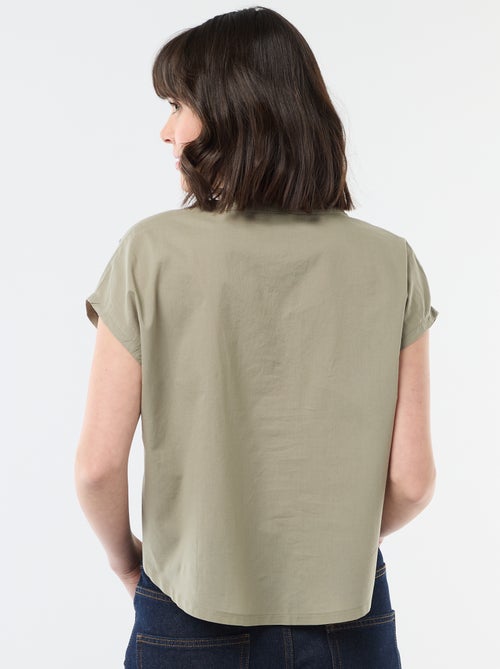 Blouse à manches courtes et col V - Kiabi