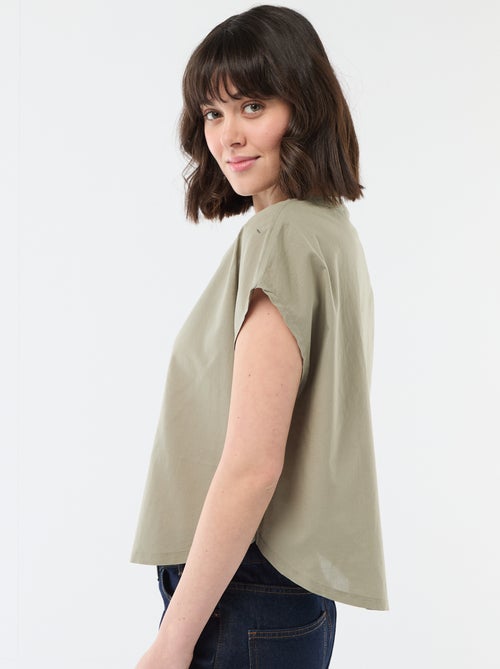 Blouse à manches courtes et col V - Kiabi