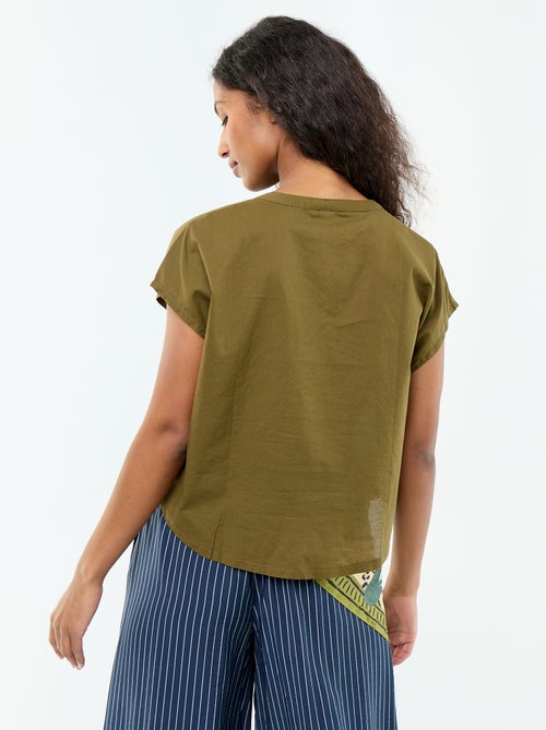 Blouse à manches courtes et col V - Kiabi