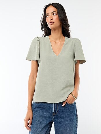 Blouse à manches courtes et col V