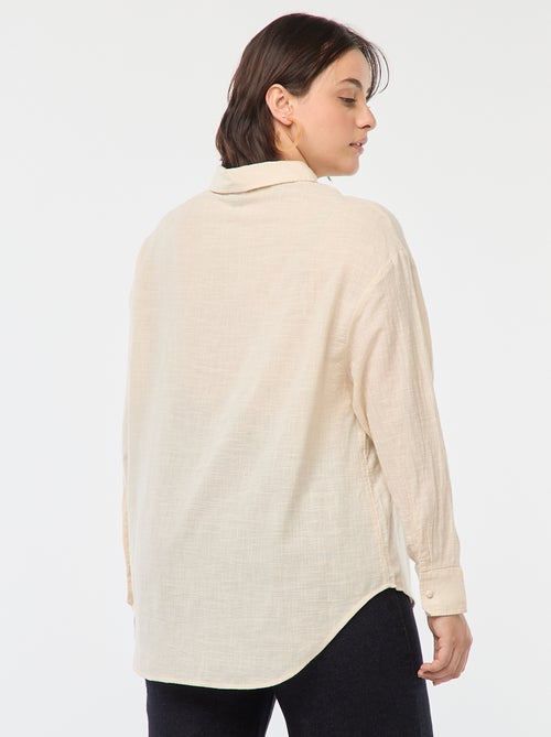 Blouse à manches longues avec broderies ajourées - Kiabi