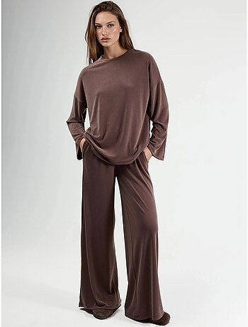 Blouse à manches longues avec col rond et coupe décontractée busem