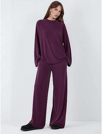 Blouse à manches longues avec col rond et coupe décontractée busem