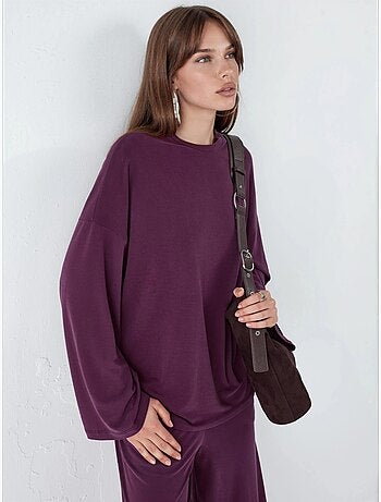 Blouse à manches longues avec col rond et coupe décontractée busem