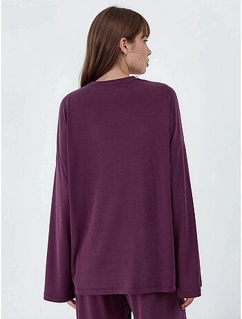 Blouse à manches longues avec col rond et coupe décontractée busem