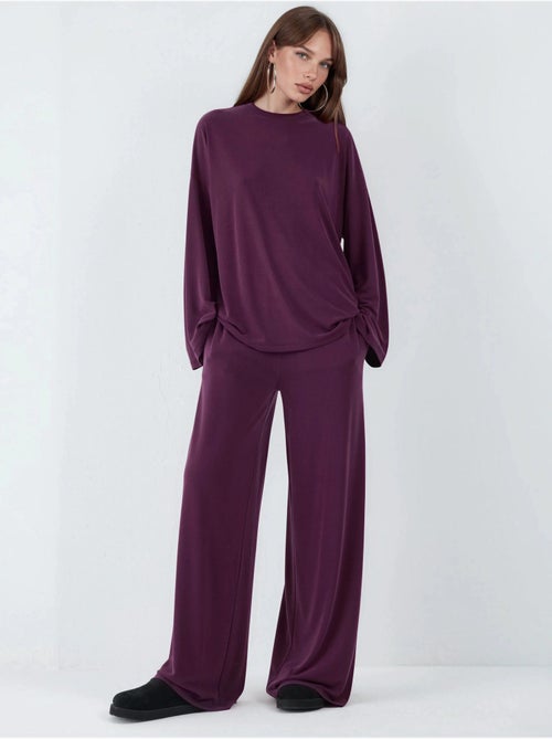 Blouse à manches longues avec col rond et coupe décontractée busem - Kiabi