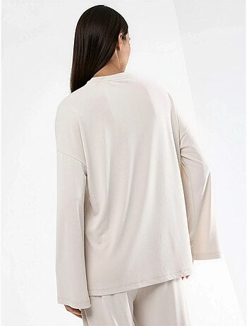 Blouse à manches longues avec col rond et coupe décontractée busem