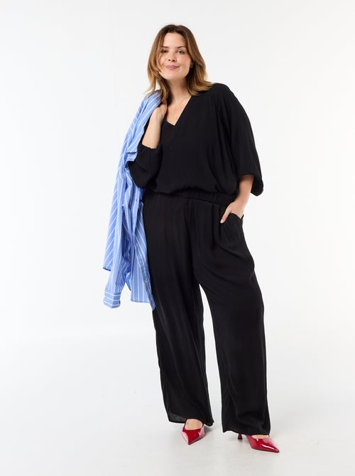 Blouse à manches longues col pointes libres - Kiabi