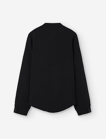 Blouse à manches longues en crêpe avec encolure en V