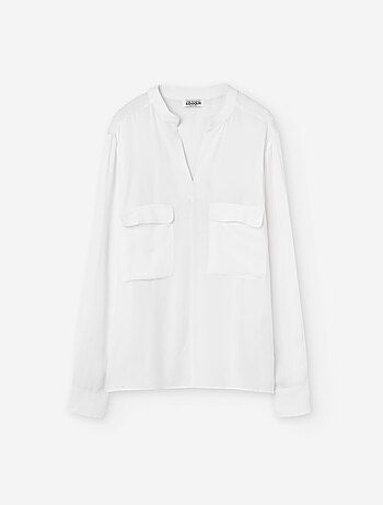 Blouse à manches longues en voile avec poches poitrine