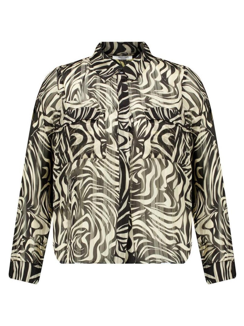 Blouse  à motif animalier 'Deeluxe' Noir - Kiabi