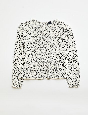 Blouse à motif en maille crêpée