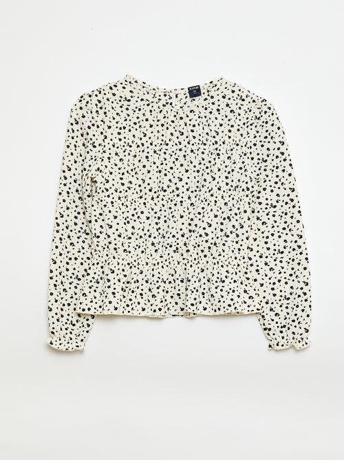 Blouse à motif en maille crêpée - Kiabi