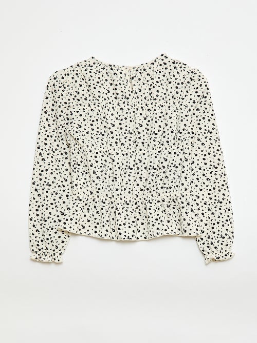 Blouse à motif en maille crêpée - Kiabi