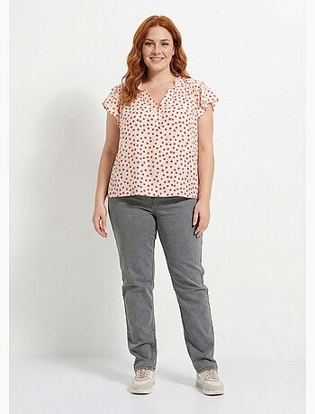 Blouse à pois, volants col et manches - afibel