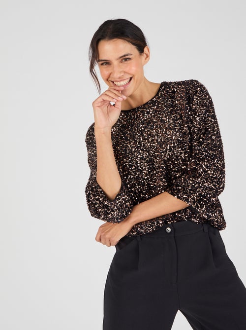 Blouse à sequins - Damart - Kiabi