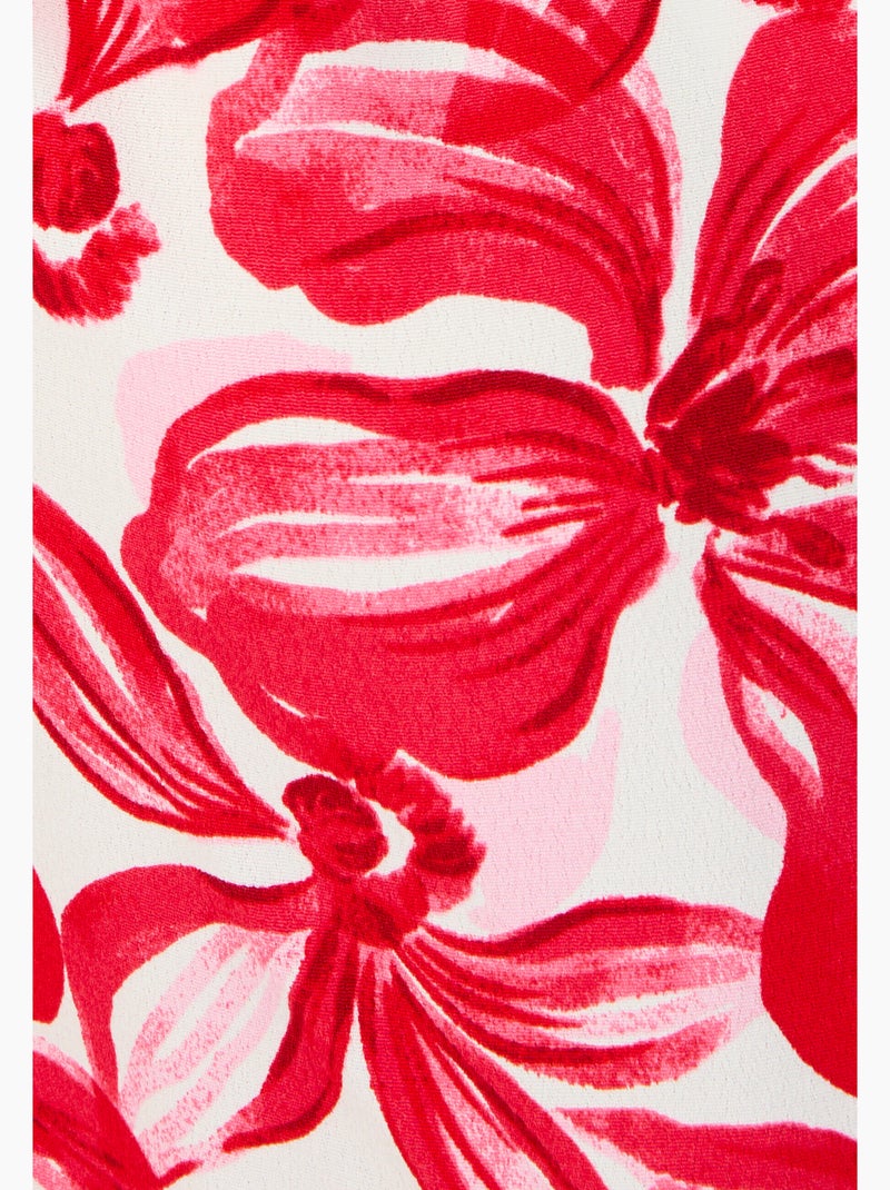 Blouse à smocks en pure viscose - Damart Rouge - Kiabi